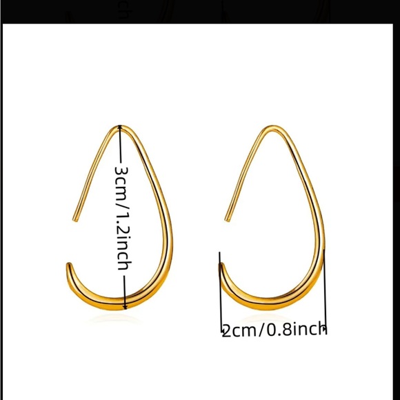 HOT DEAL!! 🔥 Gold Drop Hoop Earrings - Picture 5 of 5